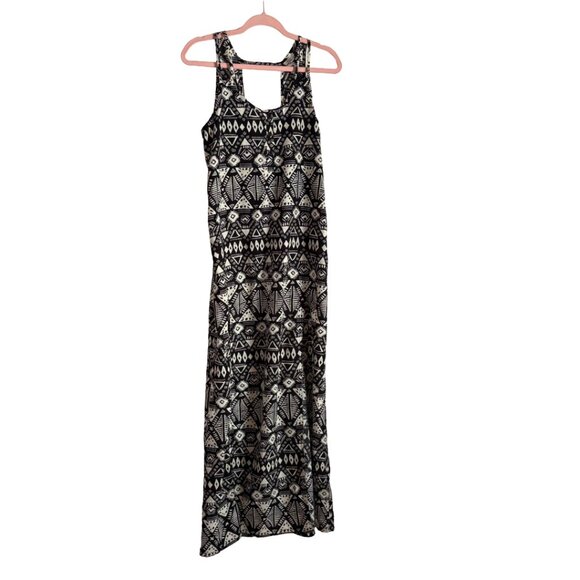 Ecote Black White Geometric Maxi Dress Women’s Small - Picture 1 of 6